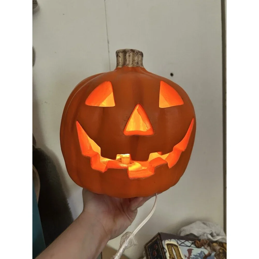 Vintage 1998 Paper Magic Group lighted Halloween Pumpkin, Tested!
